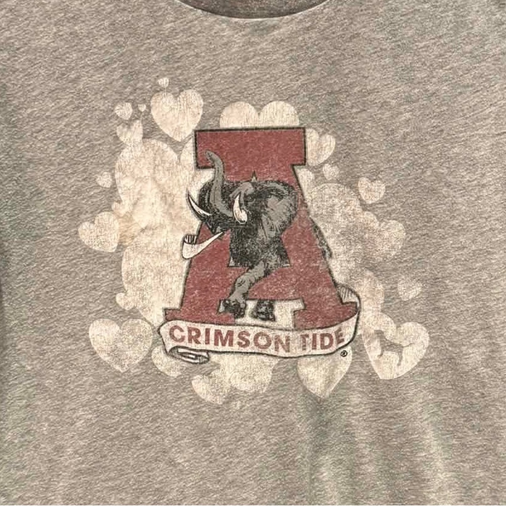 PINK Victoria’s Secret Alabama Crimson Tide Gray Women's Graphic Tee LARGE - Picture 4 of 7